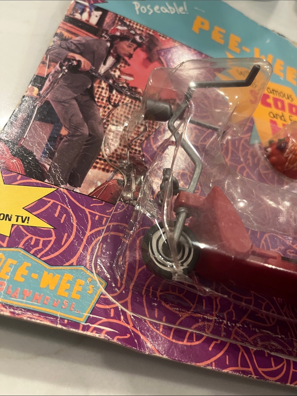 Pee-wee Herman Poseable Figure with Red Scooter and Orange Helmet - Picture 4 of 4